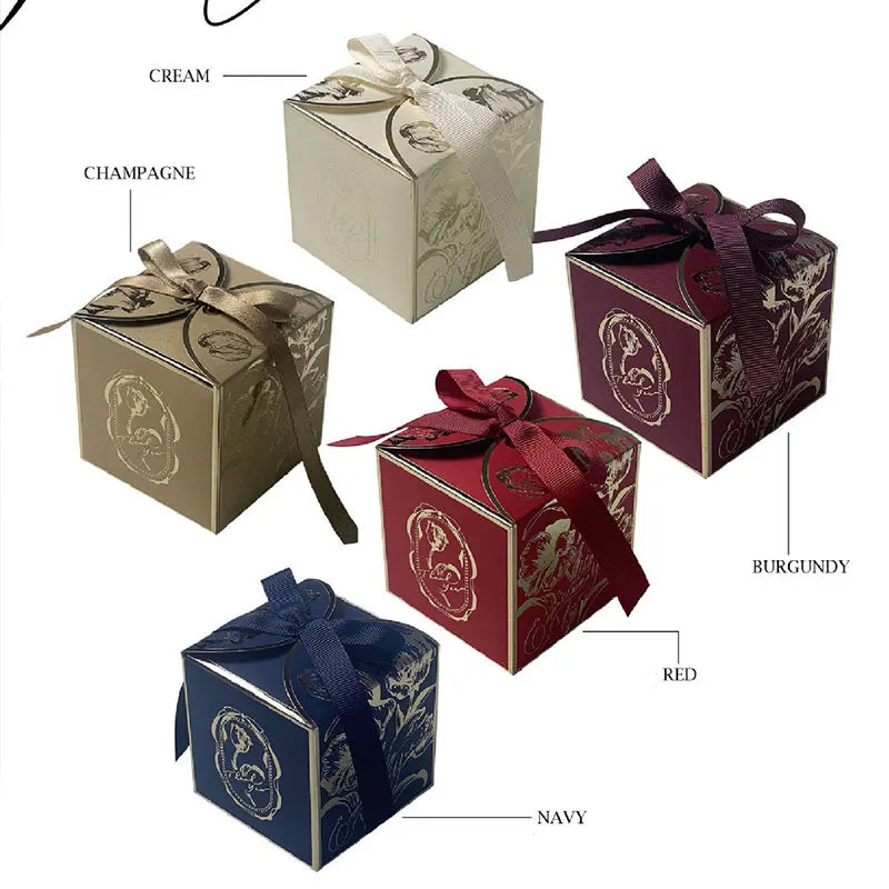 10-400pcs Luxury Golden Paper Gift Box