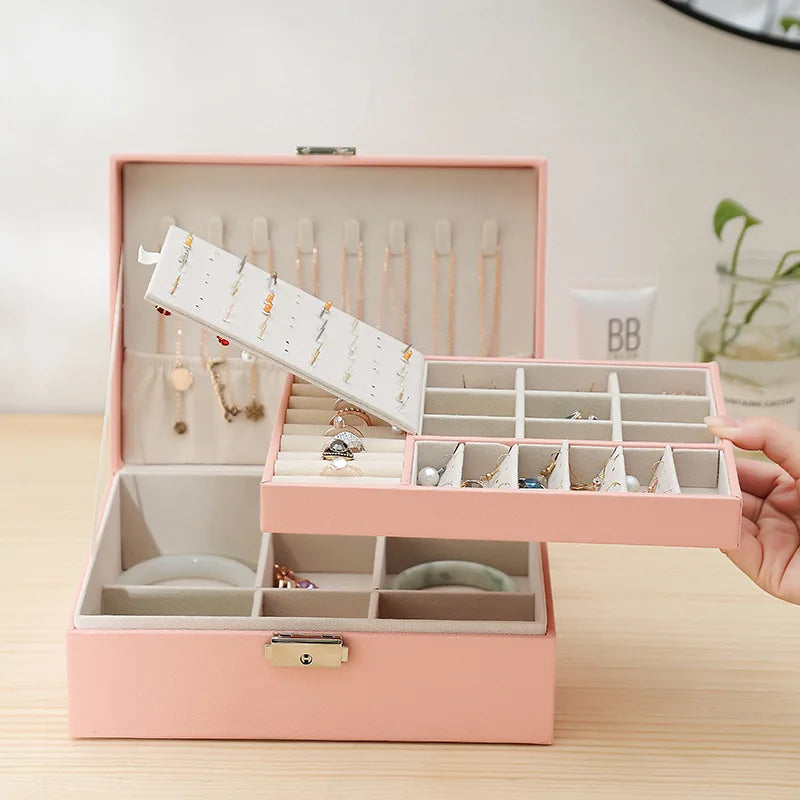 Double-layer Leather Jewlery Box