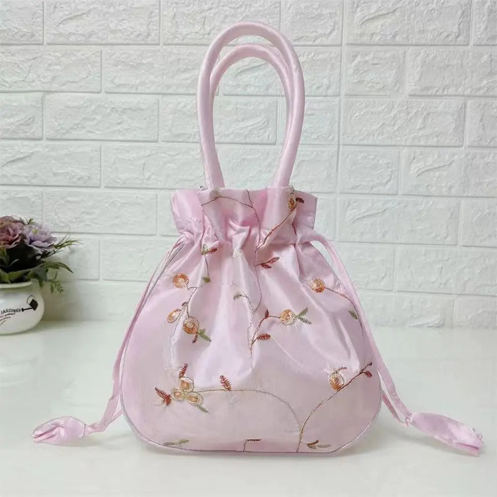 Cosmetic Bag Casual Money Bags Embroidery Small Storage Bags Hanfu Drawstrings Bags Jewerly Packing Bag Women Flower Handbags