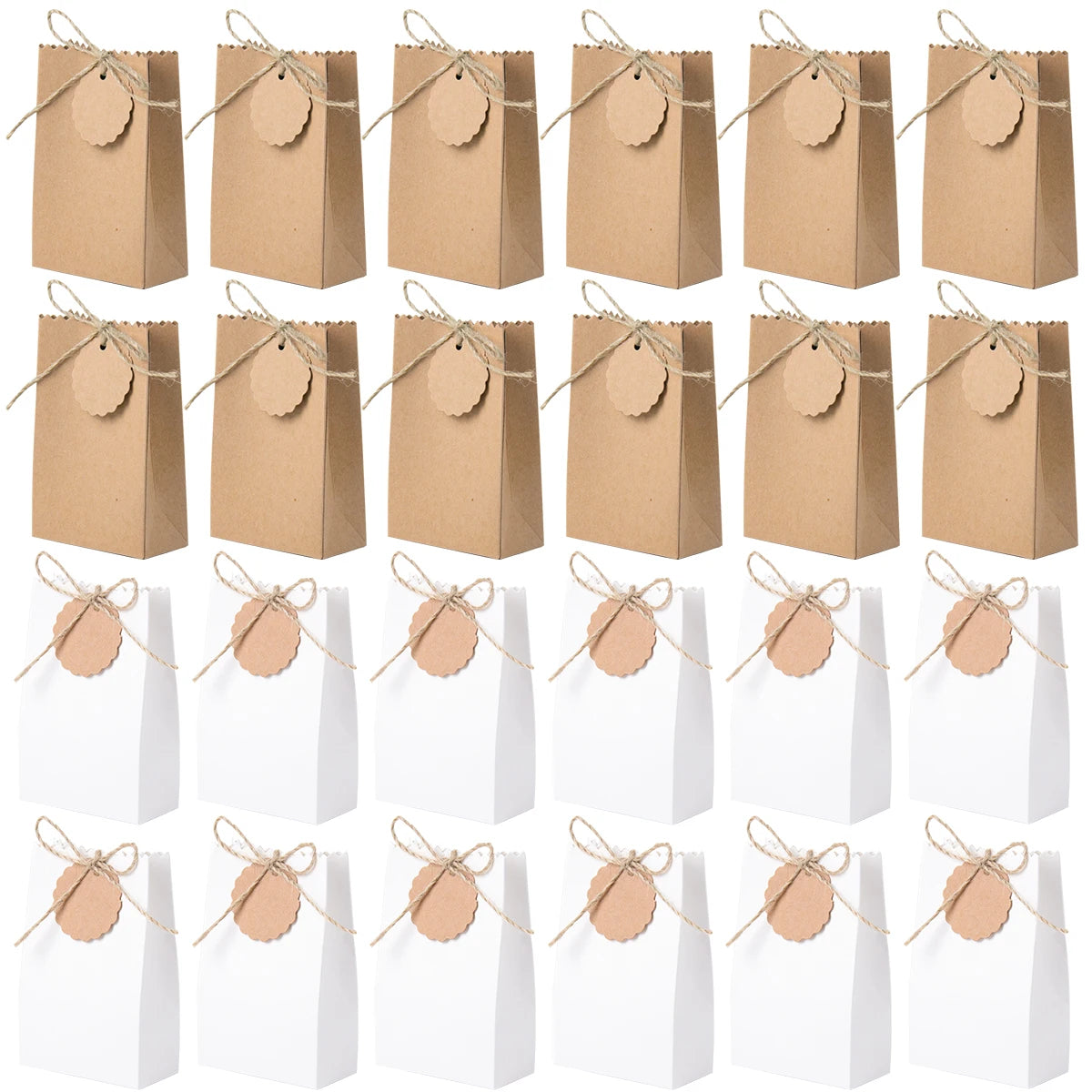 10-30pcs Retro Kraft Paper White & Brown