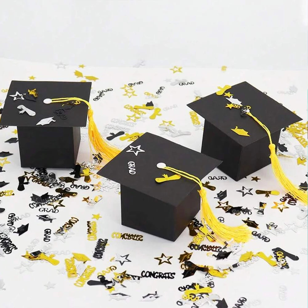 10/20/30/50Pcs Graduation Hat Candy Gift Box