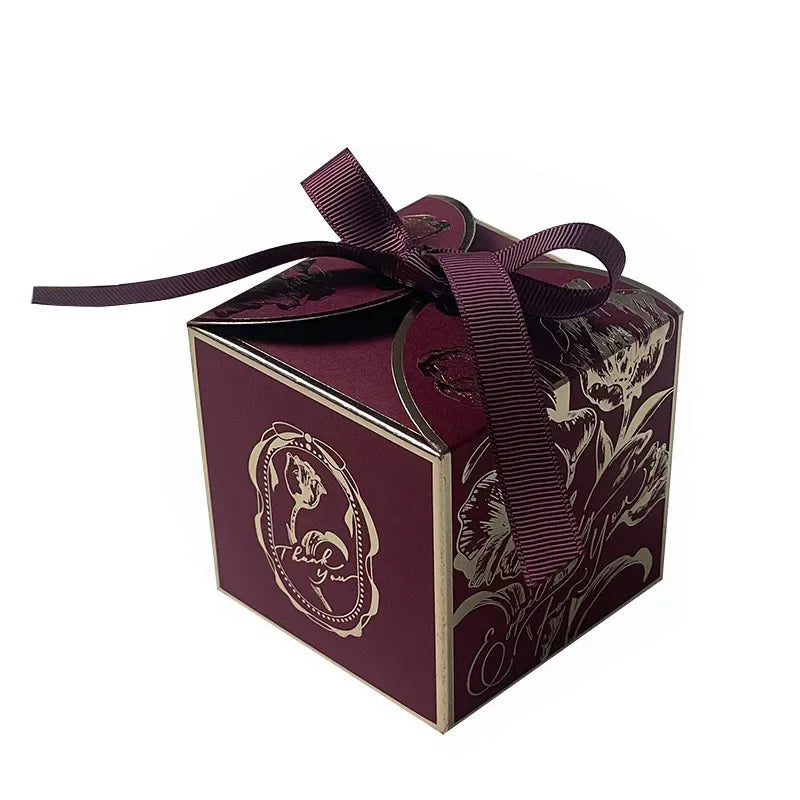 10-400pcs Luxury Golden Paper Gift Box