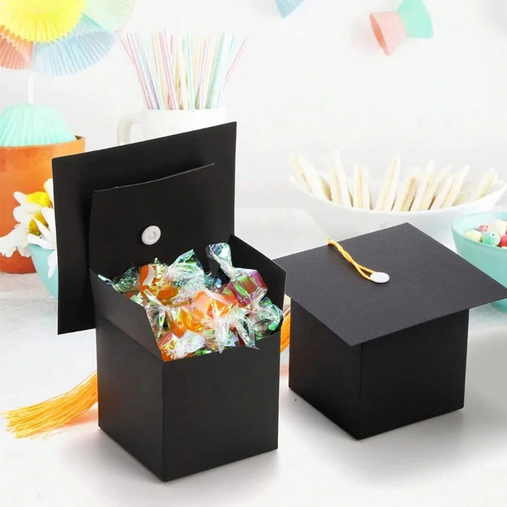 10/20/30/50Pcs Graduation Hat Candy Gift Box