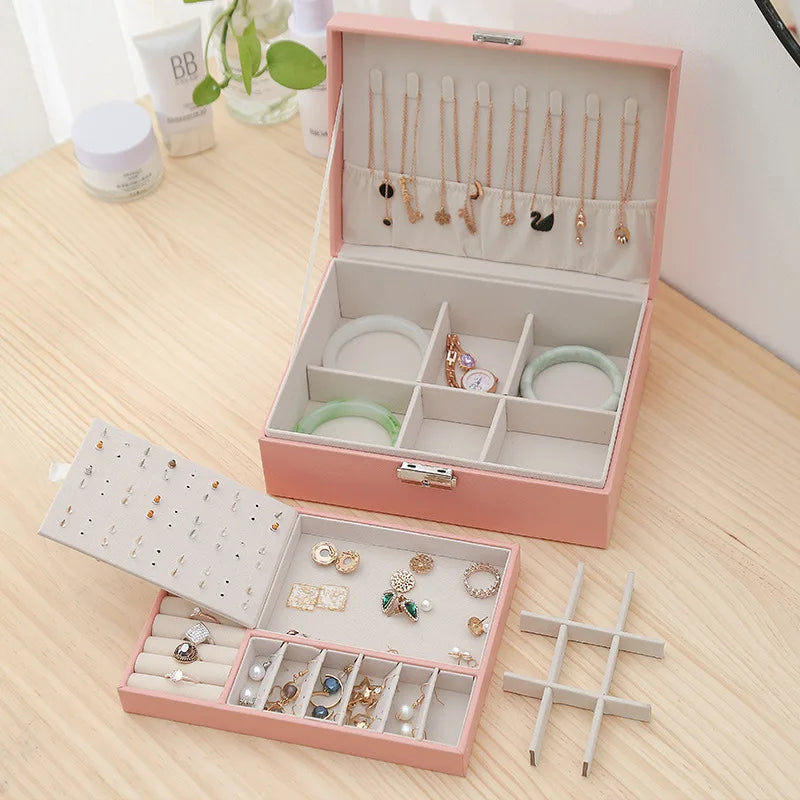 Double-layer Leather Jewlery Box