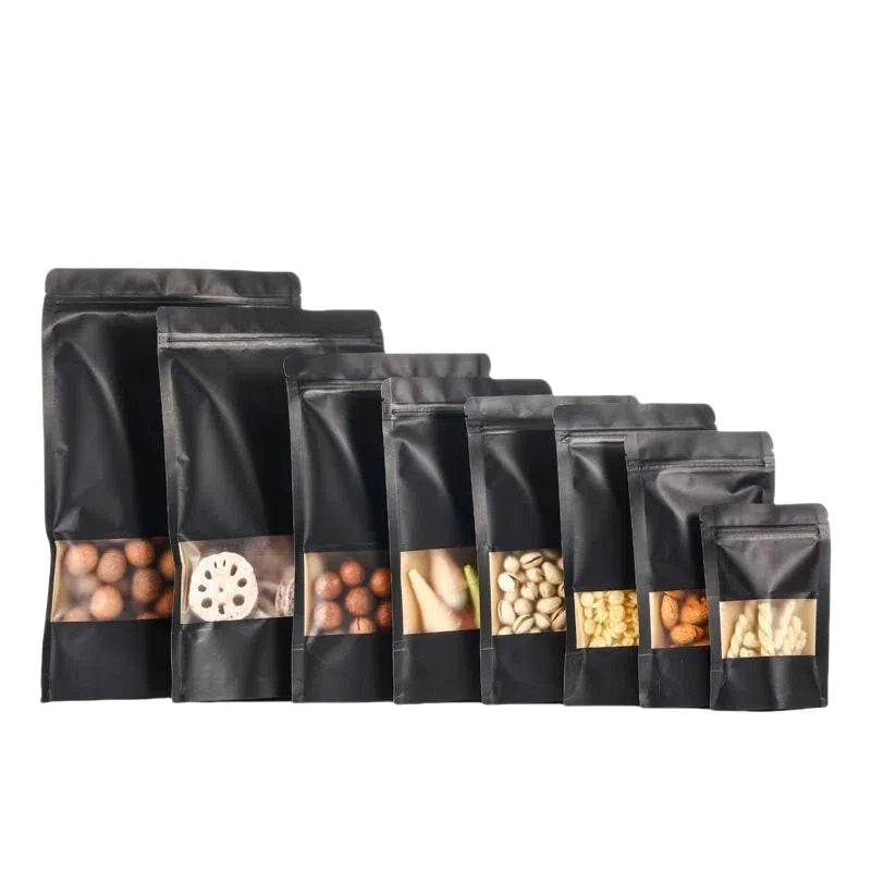 10/50pcs Black Packaging Zipper Lock