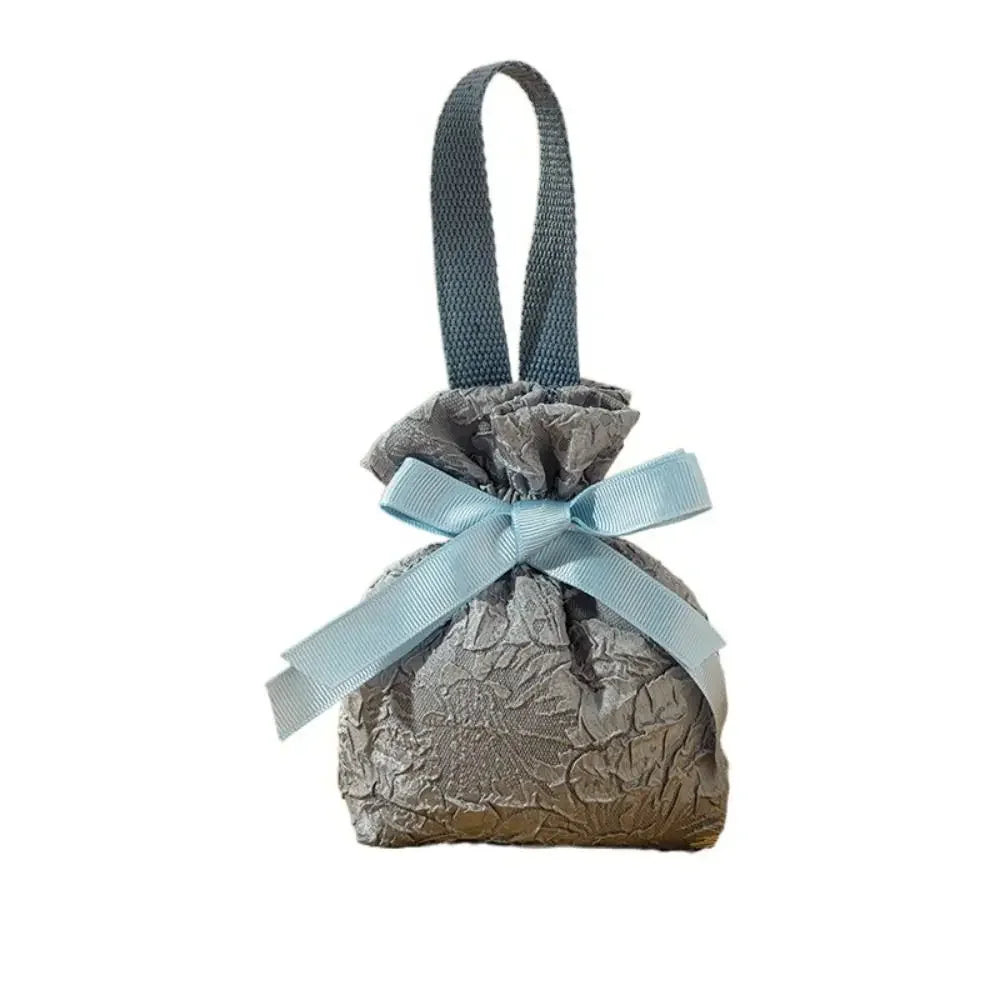 Christmas Gift Bags Canvas Flower Drawstring P