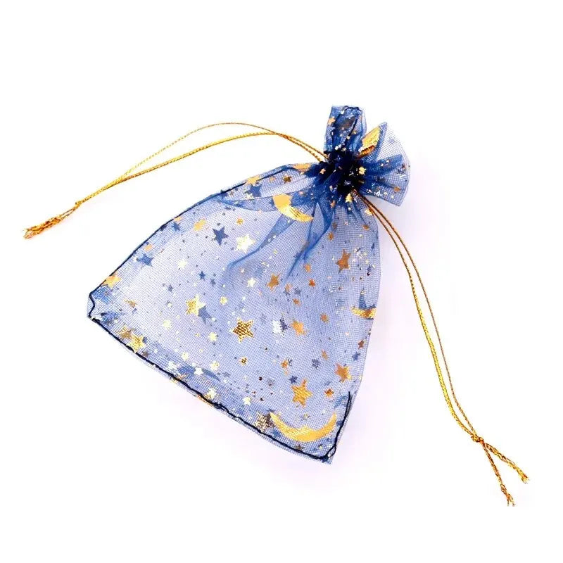 50pcs/lot Star Moon Organza Jewelry Bags