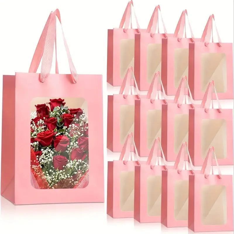 5/10pcs transparent PVC flower bag