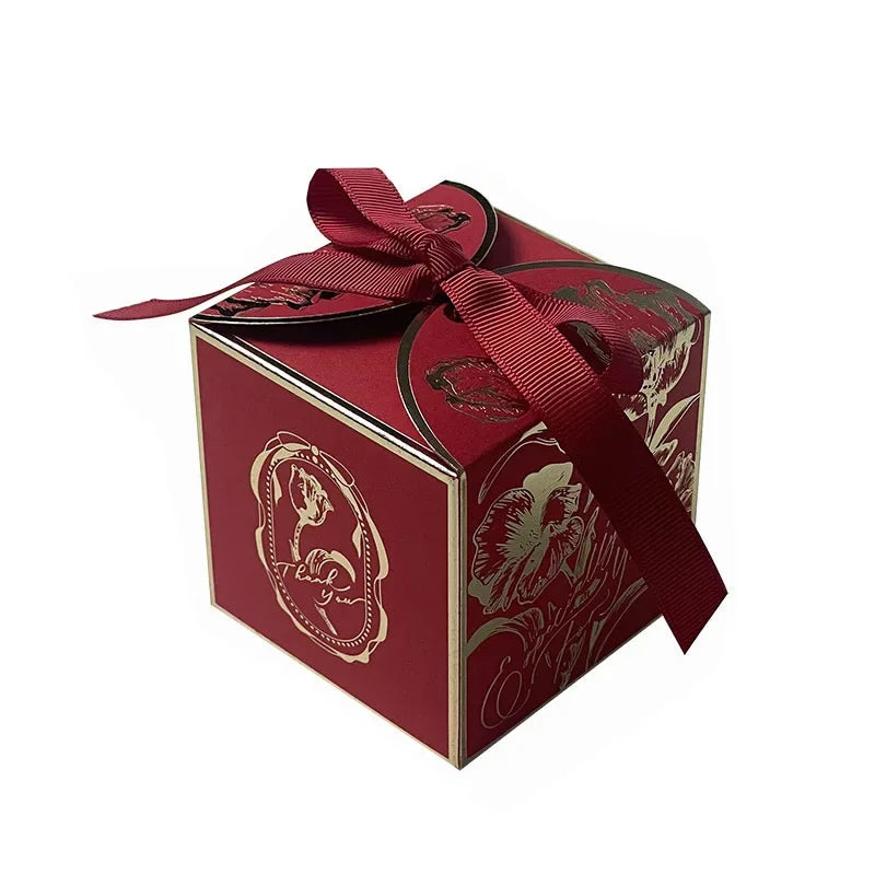 10-400pcs Luxury Golden Paper Gift Box
