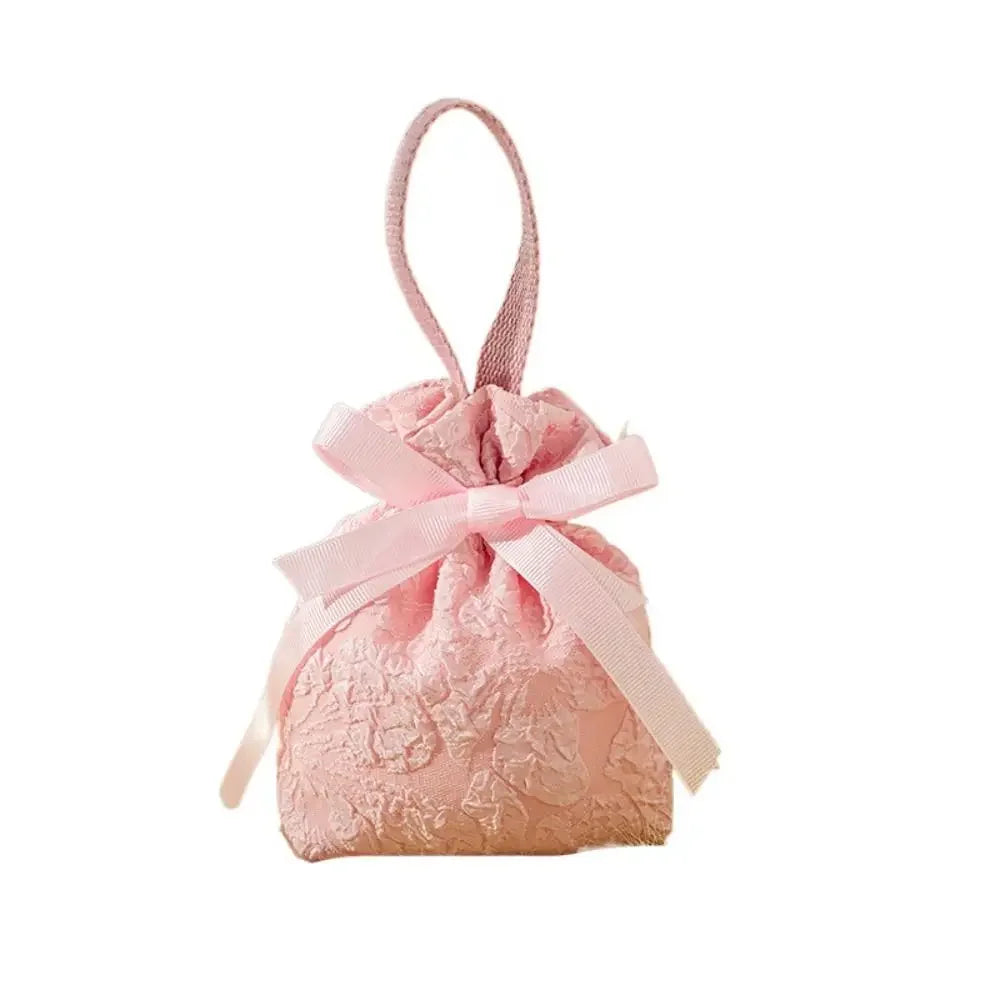 Christmas Gift Bags Canvas Flower Drawstring P