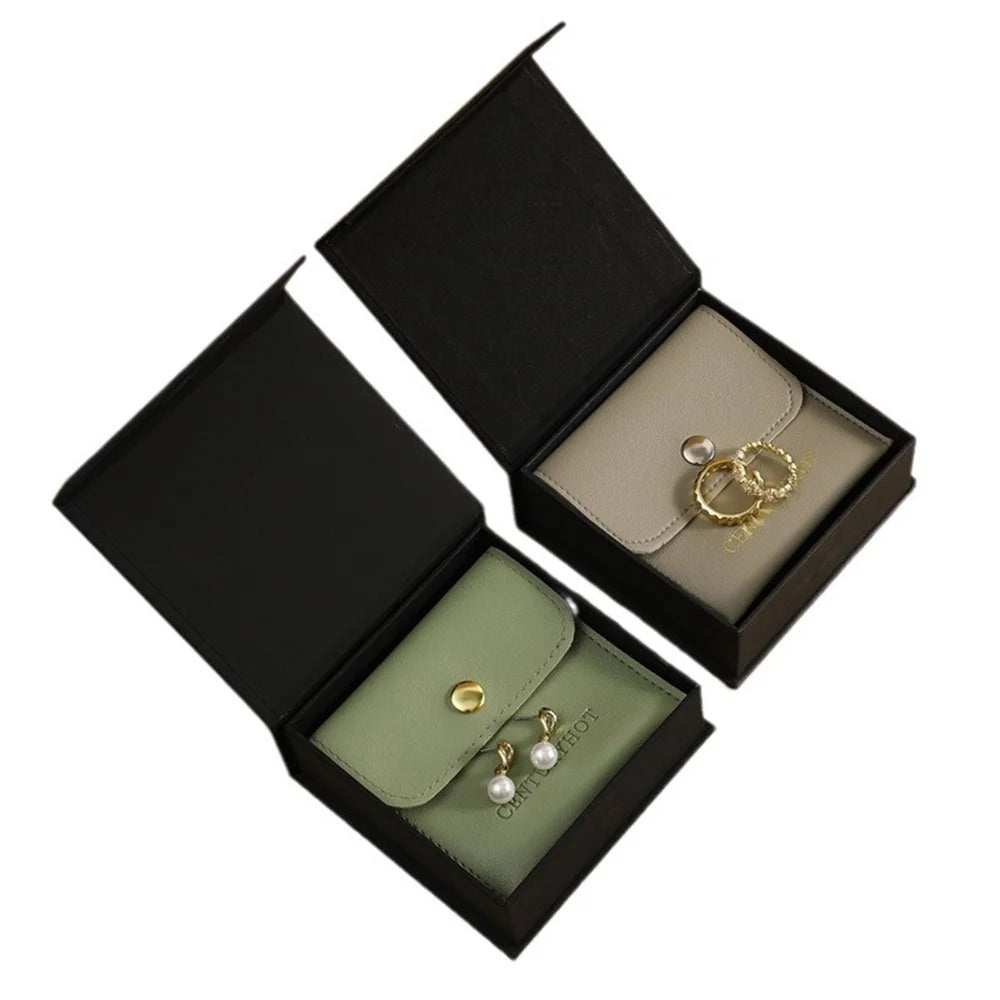 Pu Leahter Packaging Bag Set  Flip-Top Paper Jewelry Box