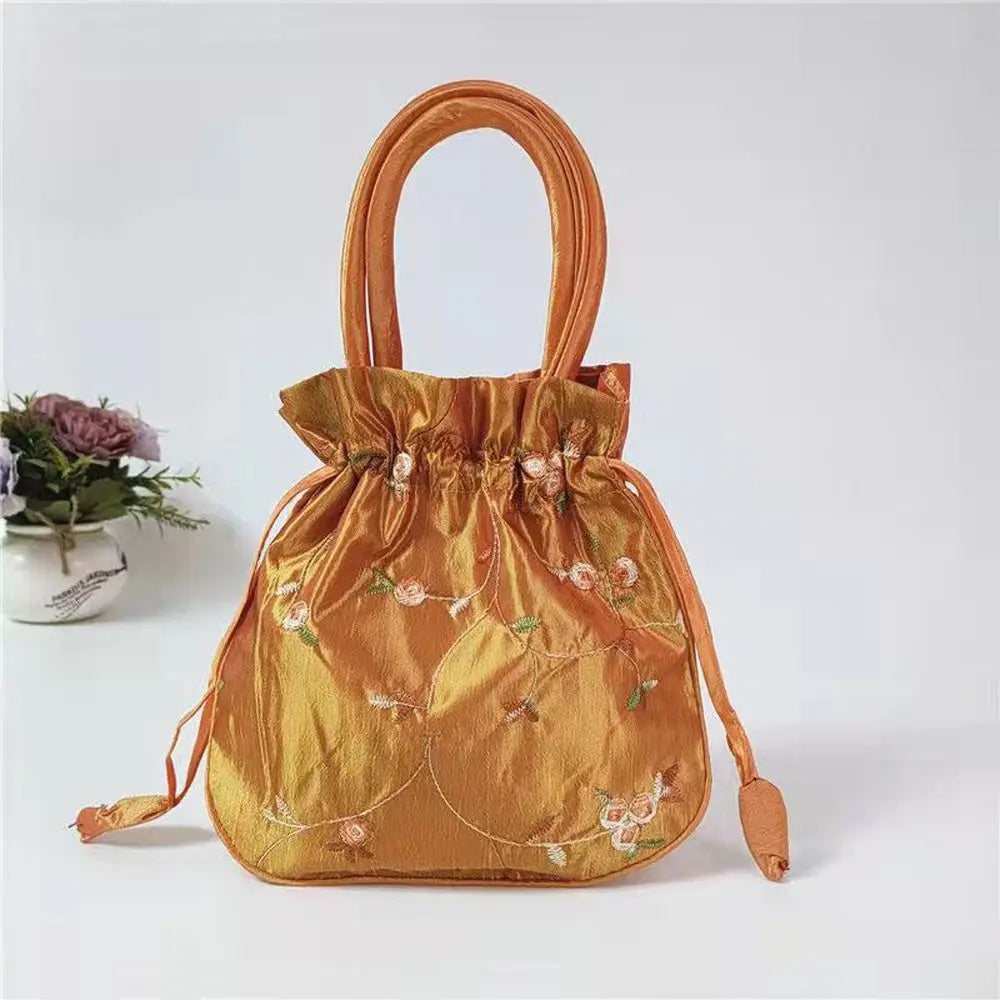 Cosmetic Bag Casual Money Bags Embroidery Small Storage Bags Hanfu Drawstrings Bags Jewerly Packing Bag Women Flower Handbags