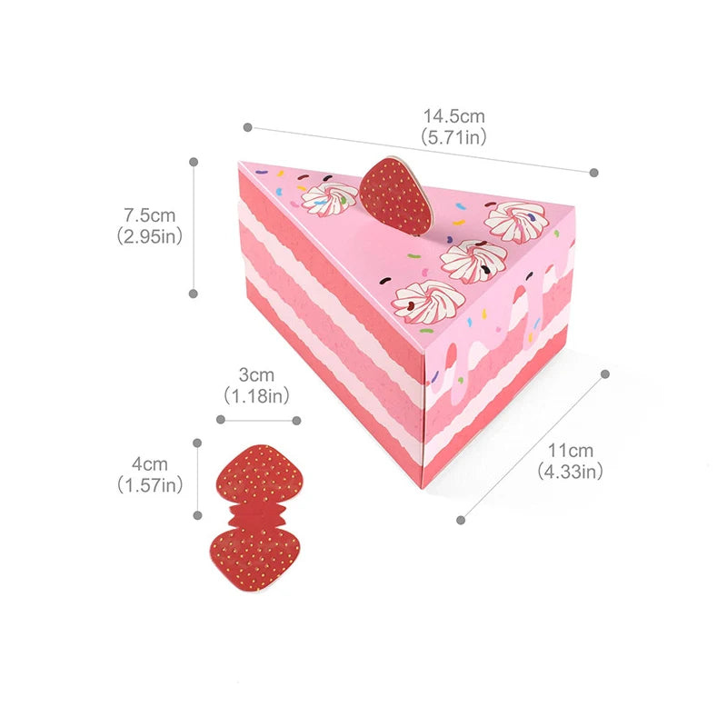 8Pcs Pink Cake Shaped Cookie Cracker Box Paper