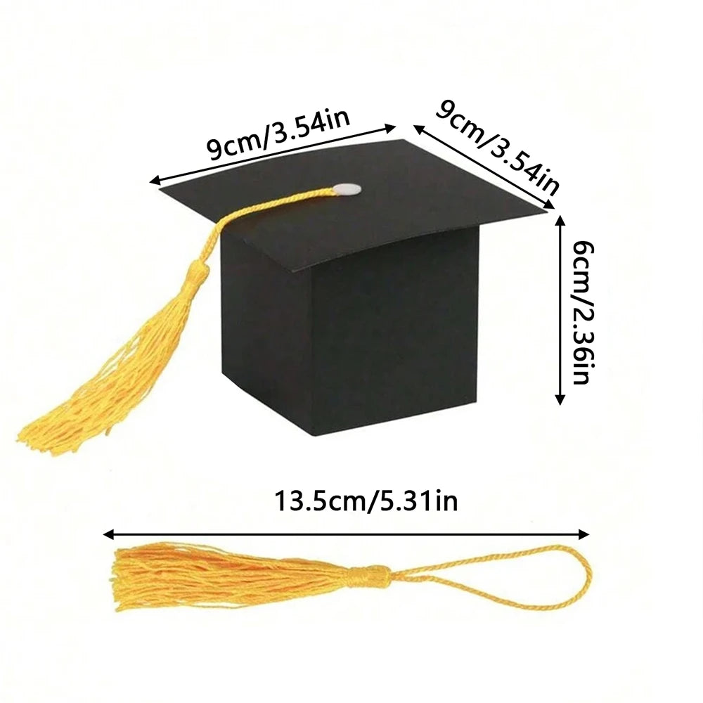 10/20/30/50Pcs Graduation Hat Candy Gift Box
