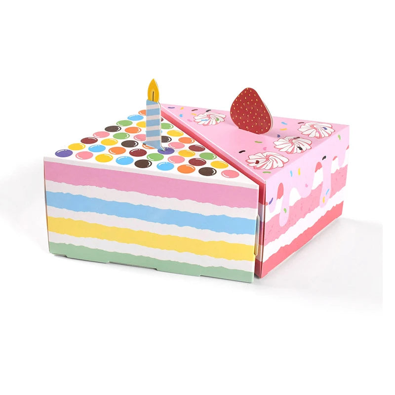 8Pcs Pink Cake Shaped Cookie Cracker Box Paper