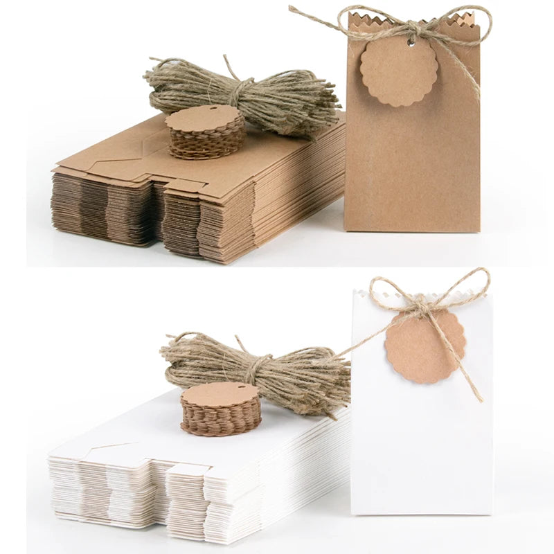10-30pcs Retro Kraft Paper White & Brown