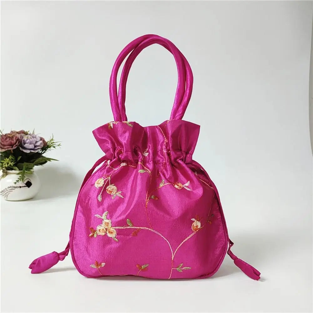 Cosmetic Bag Casual Money Bags Embroidery Small Storage Bags Hanfu Drawstrings Bags Jewerly Packing Bag Women Flower Handbags