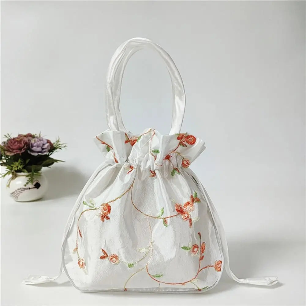 Cosmetic Bag Casual Money Bags Embroidery Small Storage Bags Hanfu Drawstrings Bags Jewerly Packing Bag Women Flower Handbags