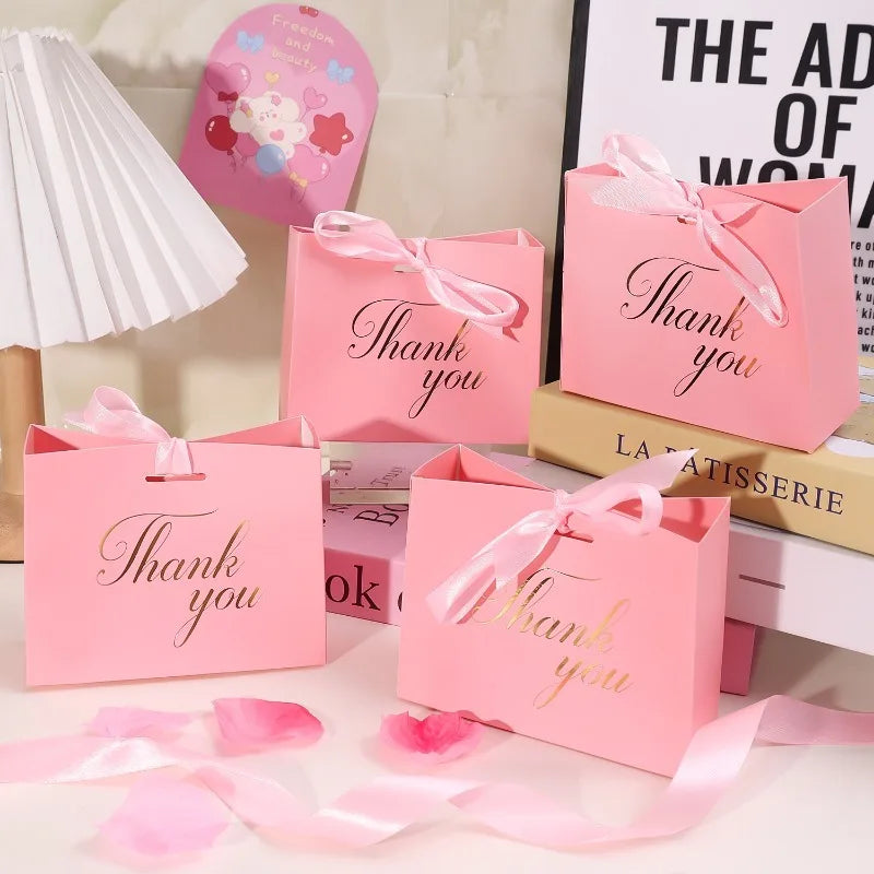 20/5x Thank You Gift Bag with Bow Ribbon