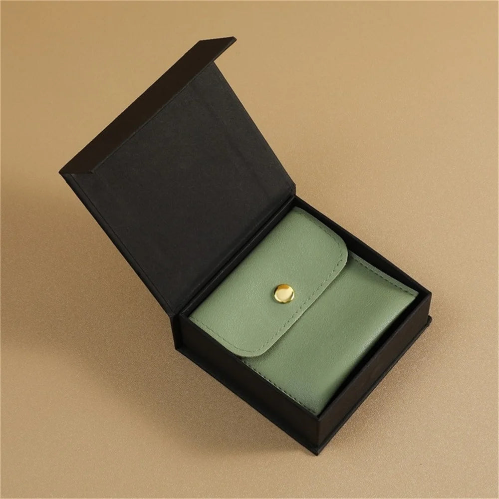 Pu Leahter Packaging Bag Set  Flip-Top Paper Jewelry Box