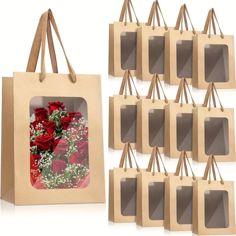 5/10pcs transparent PVC flower bag