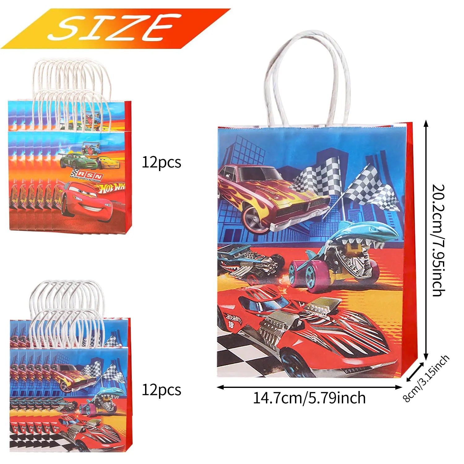 24pcs  Gift Bags Race Car