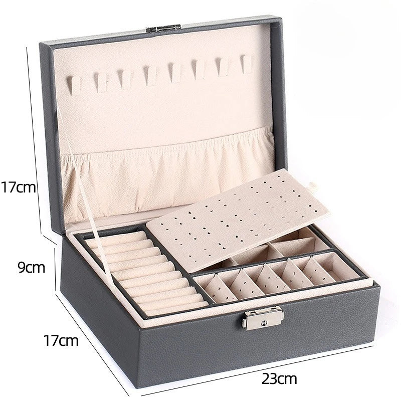 Double-layer Leather Jewlery Box
