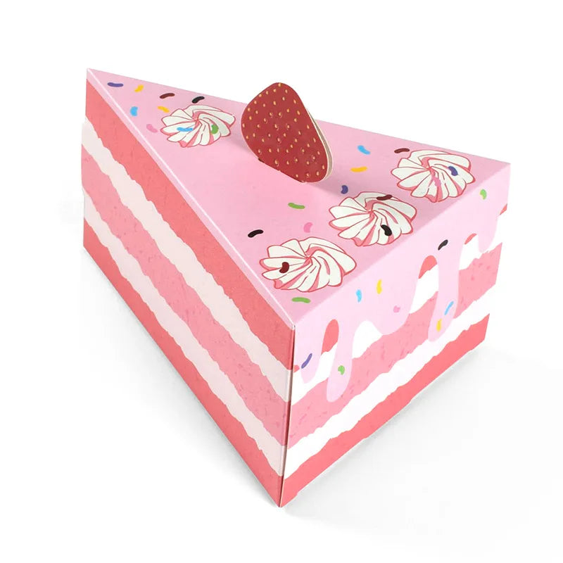 8Pcs Pink Cake Shaped Cookie Cracker Box Paper