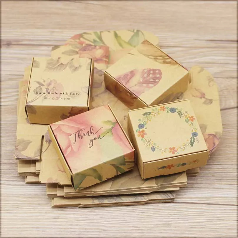 10pcs Paper Wedding Candy Box 6.5x6.5x3cm