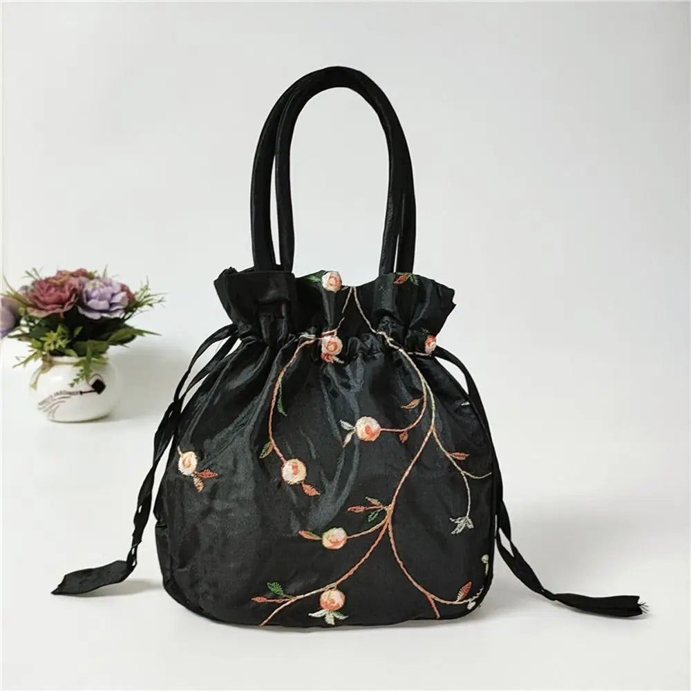 Cosmetic Bag Casual Money Bags Embroidery Small Storage Bags Hanfu Drawstrings Bags Jewerly Packing Bag Women Flower Handbags