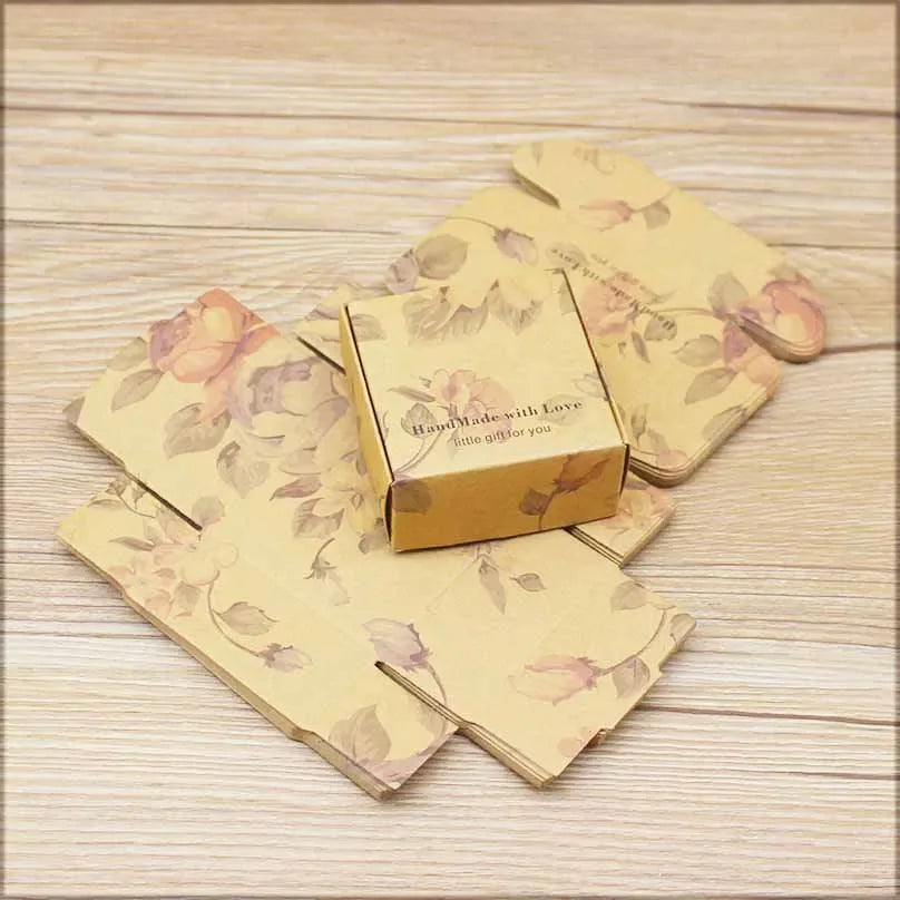 10pcs Paper Wedding Candy Box 6.5x6.5x3cm