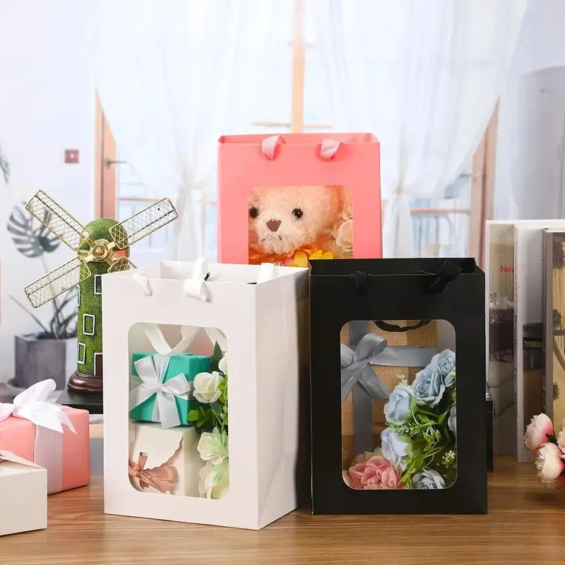 5/10pcs transparent PVC flower bag