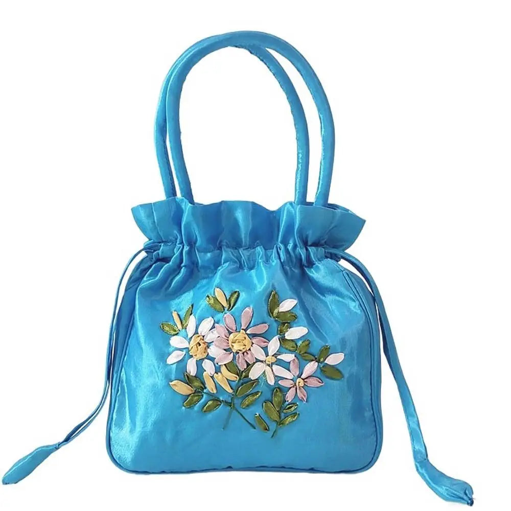 Satin Silk Drawstrings Bag Leaf Mommy Bag
