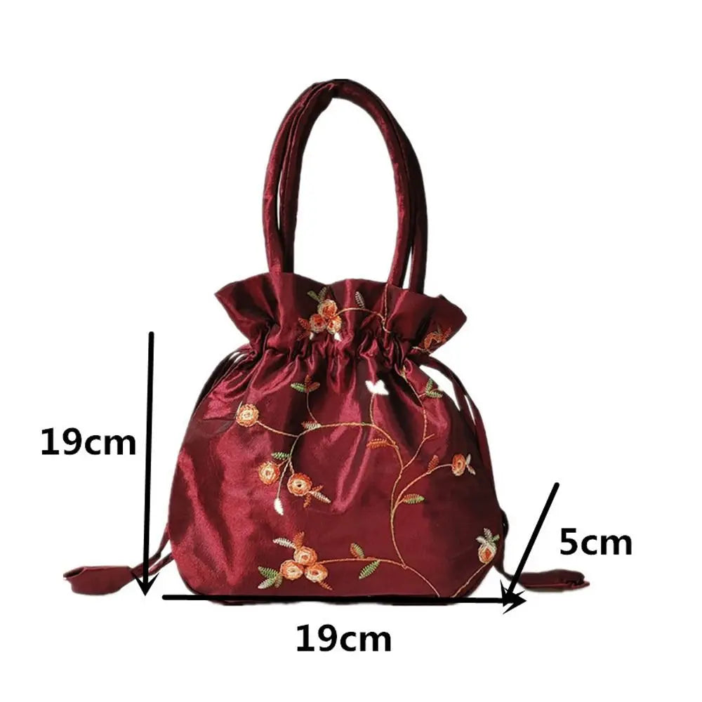 Cosmetic Bag Casual Money Bags Embroidery Small Storage Bags Hanfu Drawstrings Bags Jewerly Packing Bag Women Flower Handbags