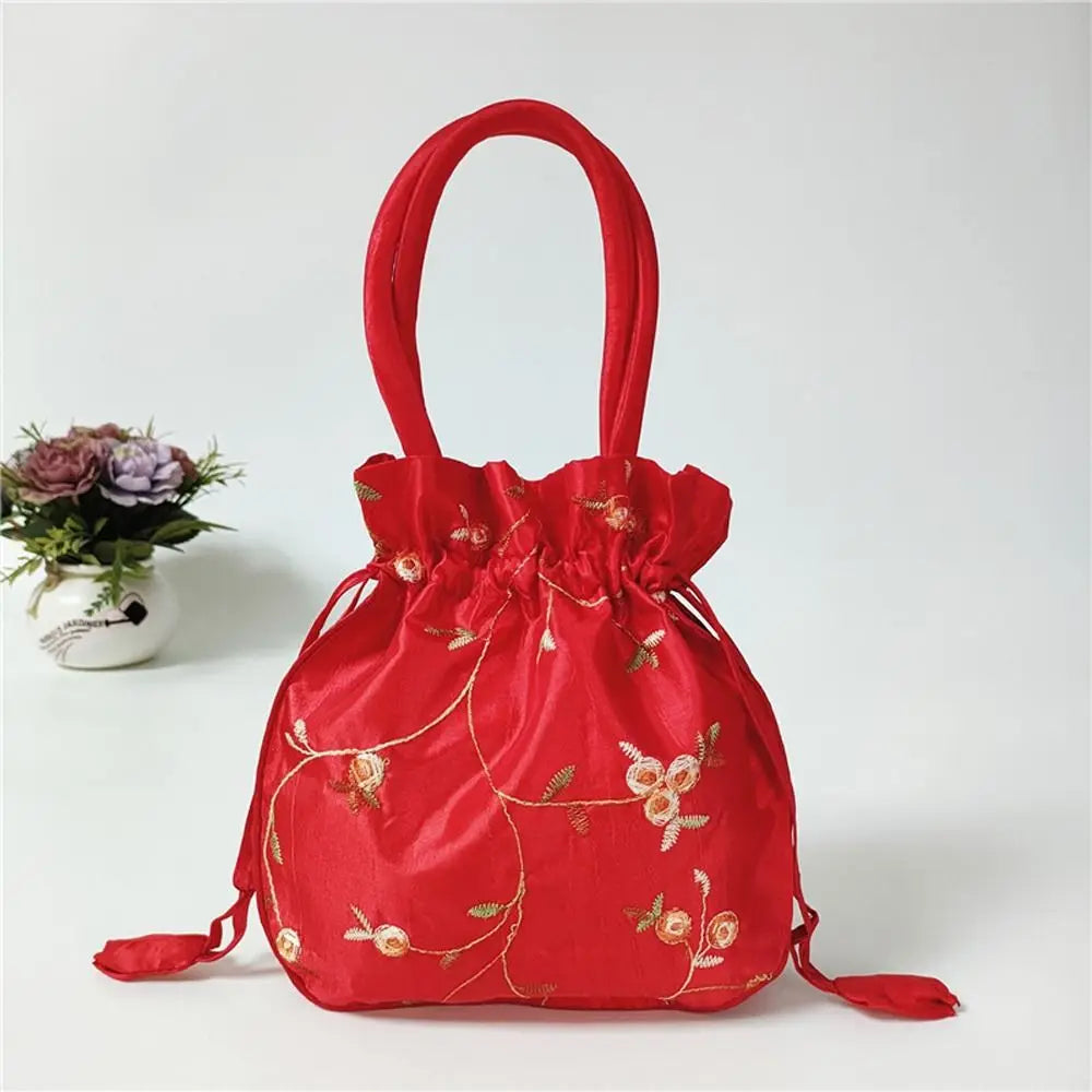 Cosmetic Bag Casual Money Bags Embroidery Small Storage Bags Hanfu Drawstrings Bags Jewerly Packing Bag Women Flower Handbags