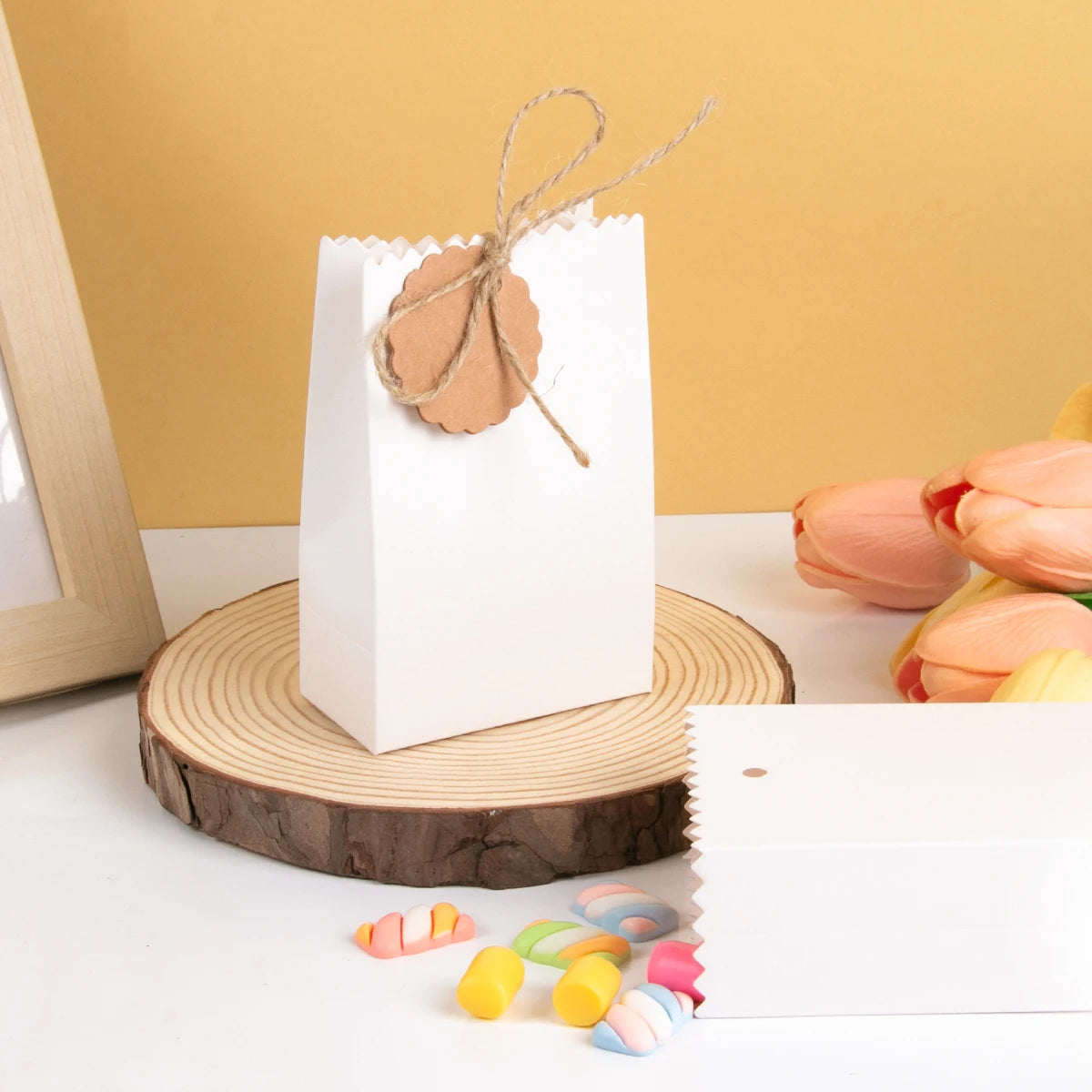 10-30pcs Retro Kraft Paper White & Brown