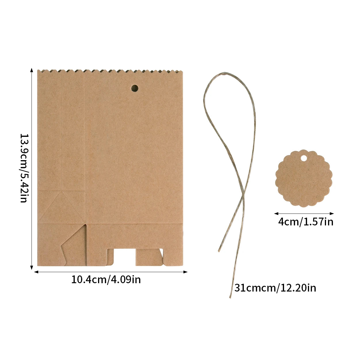 10-30pcs Retro Kraft Paper White & Brown