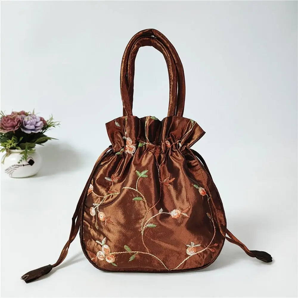 Cosmetic Bag Casual Money Bags Embroidery Small Storage Bags Hanfu Drawstrings Bags Jewerly Packing Bag Women Flower Handbags