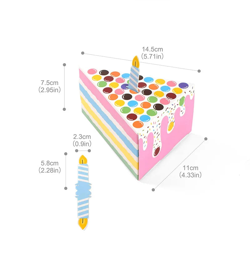 8Pcs Pink Cake Shaped Cookie Cracker Box Paper