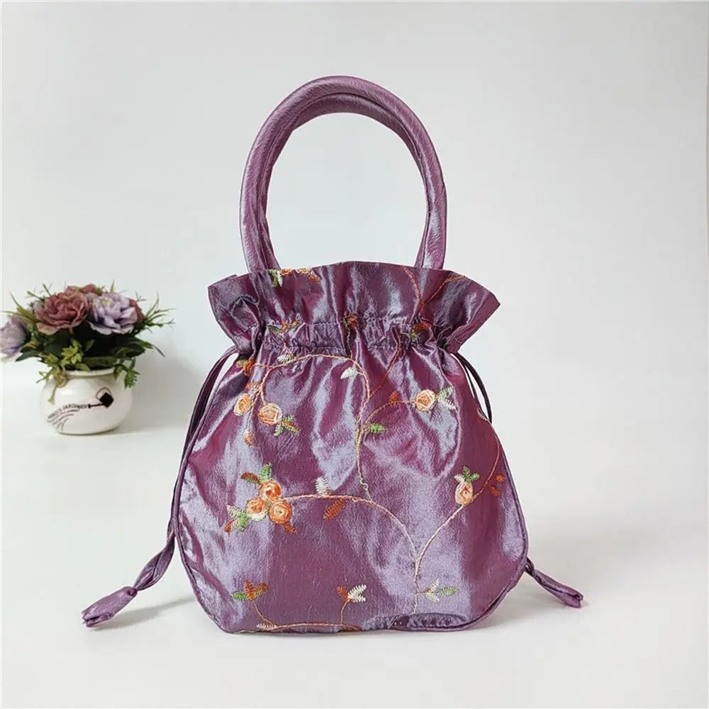 Cosmetic Bag Casual Money Bags Embroidery Small Storage Bags Hanfu Drawstrings Bags Jewerly Packing Bag Women Flower Handbags