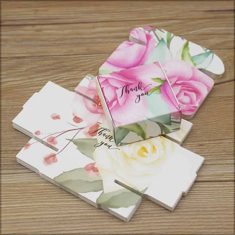 10pcs Paper Wedding Candy Box 6.5x6.5x3cm